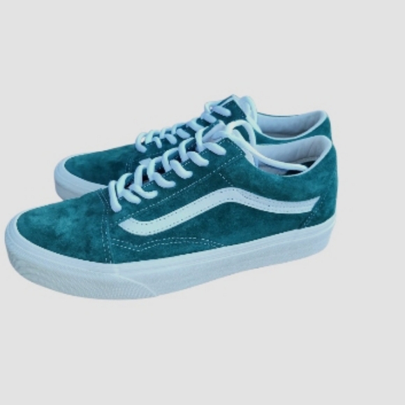 Vans HEIQ Water Resistant Dry Old Skool Tennis Shoe Sneaker Teal Green Women 7 - Picture 9 of 12